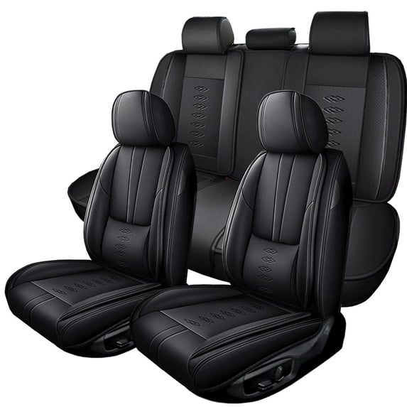 Car Seat Cover for TOYOTA AVALON 2004, Black Car Seat Covers, Premium Leather 5 Piece Full Set With Lumbar Support Beautify Interior, Give Your Interior a New Look
