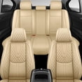 thumbnail image 1 of Car Seat Cover for TOYOTA CAMRY 2013, Beige Car Seat Covers, PU Leather 5 Seats Full Set With Lumbar Support Protect and Upgrade Seats, Airbag-Compatible, 1 of 9