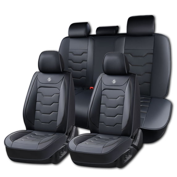 Car Seat Cover for Toyota Camry LE 2003, Black Car Seat Covers, Waterproof Leather, 5 Piece Full Set, Wear Resistance, Easy to Clean and Install, Suitable for All Seasons