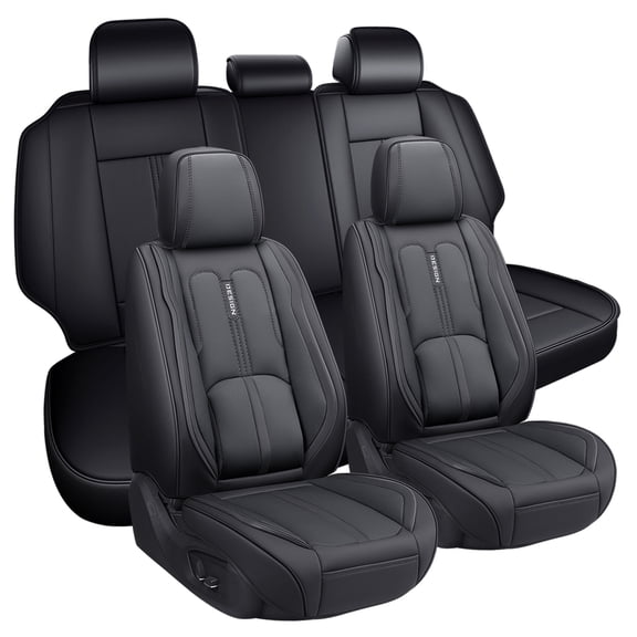 Car Seat Cover for Toyota Corolla 2007, Black Car Seat Covers, PU Leather 360° Full Wrapped Set Airbag Compatible Beautify Interior, Give Your Interior a New Look