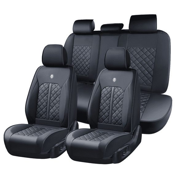 Car Seat Cover for Toyota RAV4 2007, Black Car Seat Covers, Waterproof Faux Leather, 5 Seats Full Set, Wear Resistance, Non-slip, Suitable for All Seasons, Beautify the Interior of Old Cars