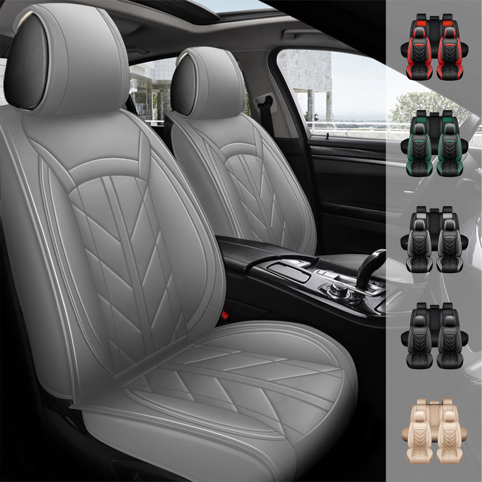 Car Seat Cover for Volkswagen 5 Seats Full Set, Durable Pu Leather Auto