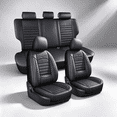 thumbnail image 1 of Car Seat Cover for Volvo XC70 2003-2016 Premium Leather Seat Covers with Lumbar Support,Waterproof Auto Protectors Cushions Black,Full Set(2 Row 5 Seats), 1 of 10