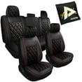 thumbnail image 1 of Car Seat Cover for 07-22 Silverado and Sierra 1500 2500HD 3500HD Black Red & Car Air Freshener Vent Clip - Sandalwood Bergamot Lemon Sachet Bags, 1 of 14