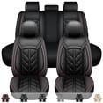 thumbnail image 1 of FANOTEK Black Red Line, Faux Leather, Wear-Resistant, Front Rear Seat Covers, 5 Pieces, 1 of 15