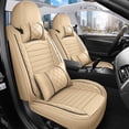 thumbnail image 1 of Car Seat Cover for Honda HR-V 2016-2025: Car Seat Covers Full Set Waterproof Faux Leather Seat Cover Cushion Protector (Beige), 1 of 7