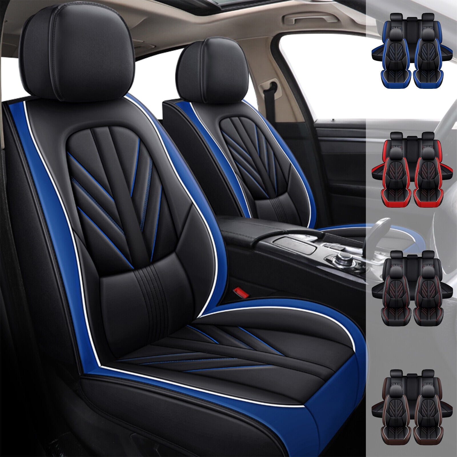HYZB Nappa Leather Car Seat Covers For Lexus 2000-2025 – Full Set, Side Airbag Compatible, Black