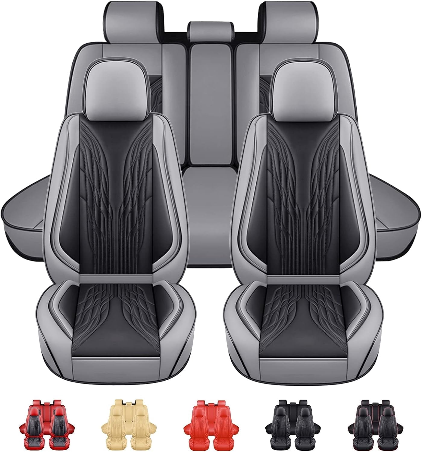 Deluxe PU Leather Full Set Seat Covers For Acura – 5-Seats, Front & Rear, Water-Resistant