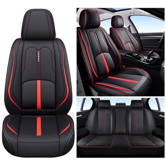 Car Seat Cover for Nissan Rogue 2026, Red Car Seat Covers, Premium Leather 5 Seats Full Set Waterproof Suitable for All Seasons, Protect Car Seats