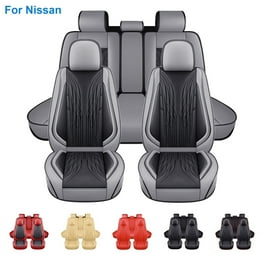 Car Seat Cover for Nissan Altima 5 Seats Waterproof PU Leather Auto Cushion Protector Front Rear Full Set for Rogue Versa Xterra Black w Red Line Walmart