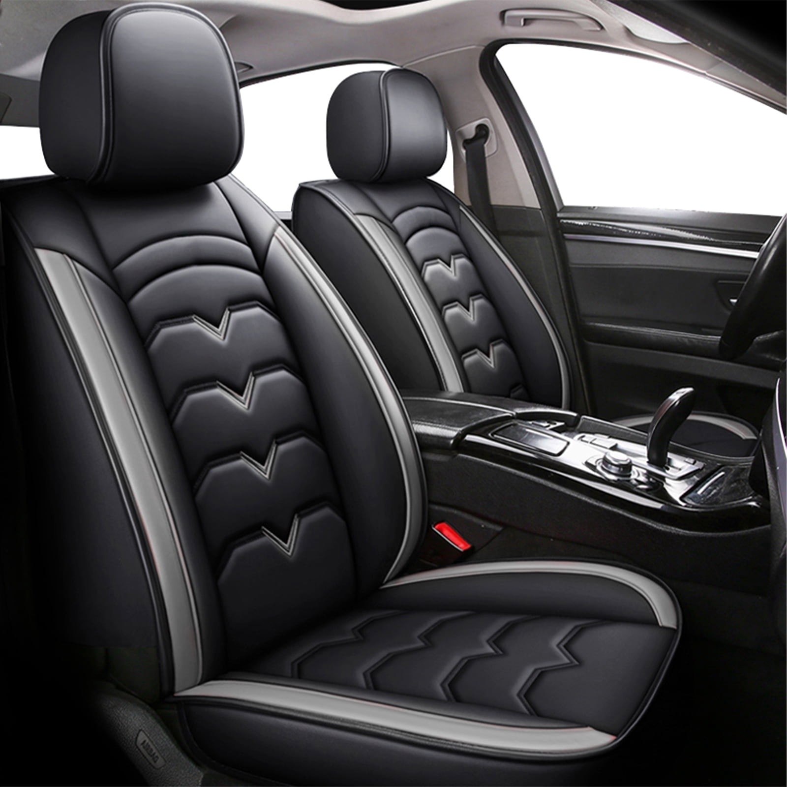 Car Seat Cover for Subaru Crosstrek Forester Outback Legacy Impreza WRX 2000-2026, Waterproof PU Leather Seat Cushion Protector Full Set Black Gray