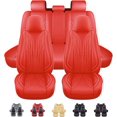thumbnail image 1 of Car Seat Cover for Subaru Crosstrek Full Set, Deluxe PU Leather 5 Seats Auto Front Rear Cushion Protector for Outback, Legacy, WRX Red, 1 of 12