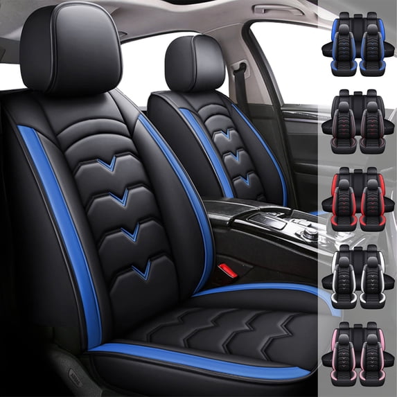 Car Seat Cover for Subaru Outback 2000-2026, Comfortable PU Leather Seat Cushion Protector for Forester Outback Impreza Legacy WRX Black Blue