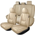 thumbnail image 1 of Car Seat Cover for TOYOTA RAV4 2019, PU Leather 5 Piece Full Set With Lumbar Support Non-slip, Beige Car Seat Covers, Airbag-Compatible, 1 of 8