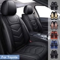 thumbnail image 1 of Car Seat Cover for Toyota Camry 5 Seats, PU Leather Auto Cushion Protector Front Rear Full Set for Prius | Sequoia | Venza Black, 1 of 14