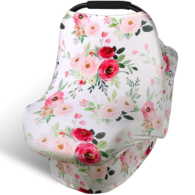 Car Seat Covers for Babies Rquite Nursing Covers Breastfeeding Scarf Infant Carseat Canopy Stretchy Soft Breathable Multi Use Cover Ups for