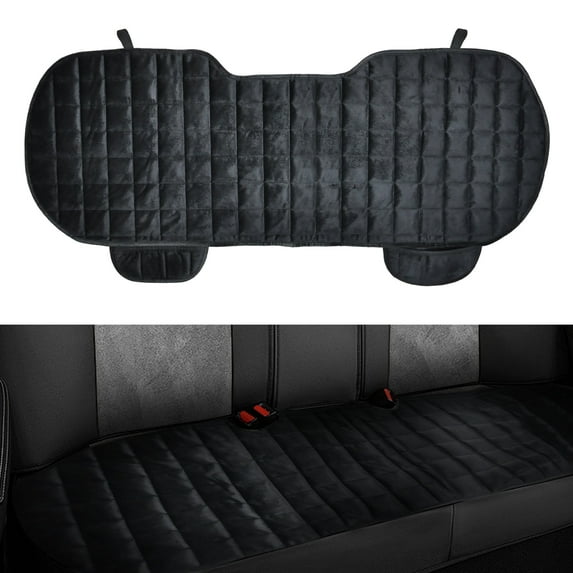 Car Seat Covers, Black Rear Car Seat Mat Universal Car Rear Seat Covers with Pockets, 5-Seat Car Rear Seat Protector Flocking Cloth Covers