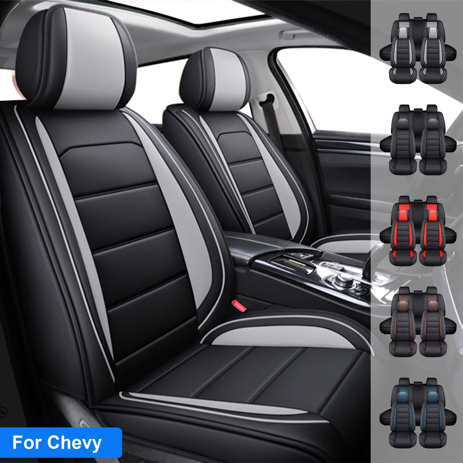 Car Seat Covers for Chevrolet Malibu 5 Seats, Premium Pu Leather Auto
