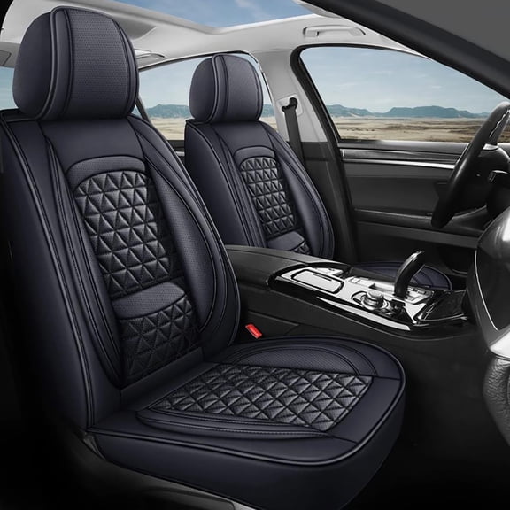 Car Seat Covers Compatible with Ford Ranger 2019-2025 - Full Set 5 Seats Faux Leather All-Weather Seat Cushions & Protectors, Waterproof & Breathable, Airbag Compatible (Black)
