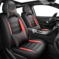 thumbnail image 1 of Car Seat Covers Compatible with Jeep Patriot 2010-2017 Full Set Leather Seat Cushion Waterproof Automotive Seat Protectors(5 Seats,Black&Redline), 1 of 8