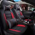 thumbnail image 1 of Car Seat Covers Compatible with Jeep Renegade 2015-2023 Full Set Leather Seat Cushion Waterproof Automotive Seat Protectors(5 Seats,Black&Redline), 1 of 7