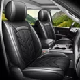 thumbnail image 1 of Car Seat Covers Custom Fit for Dodge Ram 1500 2500 3500 2009-2023, Waterproof PU Leather Full Set Pickup Cushion Protector Black Gray, 1 of 9