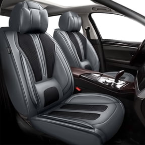 Car Seat Covers Fit for Cadillac CT4 2020-2025,Anti-Slip Faux Leather Waterproof Breathable Fast Install Scratch Resistant Black&Gray,Full Set 5 Seats