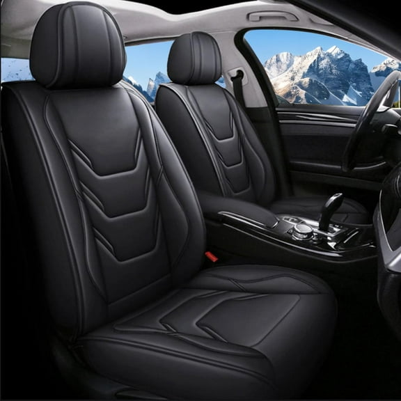 WRWolf Car Seat Covers, Breathable and Waterproof Faux Leather Automotive Seat Covers for Cars SUV Truck Sedan