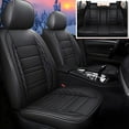 thumbnail image 1 of Car Seat Covers Fit for Nissan Titan 2009-2024 Only Front 2 Row 5 Seat Breathable Leather Seat Protector with Airbag Compatible Automotive 5 Seat Cushions Cover with Beautiful Patterns (Black), 1 of 7