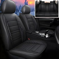 Car Seat Covers Fit for Toyota 4Runner 2003-2023 Only Front 2 Row 5 Seat Breathable Leather Seat Protector with Airbag Compatible Automotive 5 Seat Cushions Cover with Beautiful Patterns (Black)