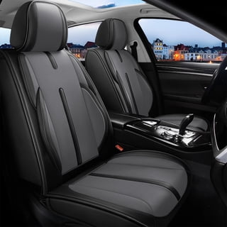Car Seat Covers Fit for Toyota RAV4 2013-2018 Full Coverage Breathable Nappa Leather Anti Slip Durable Easy to Clean Luxury Seat Covers(Black&Gray Full Set)
