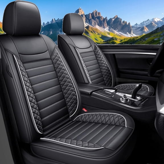 Car Seat Covers Fit for Chevrolet Blazer 2019-2024: 5 Seats Faux Leather Waterproof Seat Protectors (Black) - 2 Rows