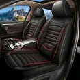 thumbnail image 1 of Car Seat Covers Fit for Ford Explorer 2004-2025: 5 Seats Faux Leather Waterproof Seat Protectors (Black&Redline) - 2 Rows, 1 of 7