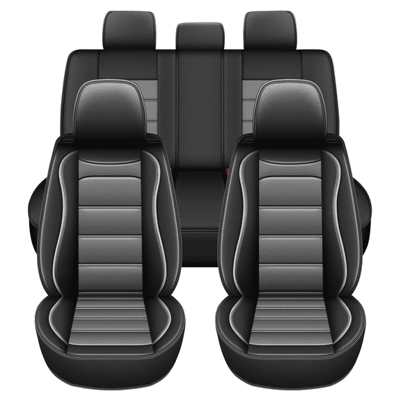 Car Seat Covers Fit for Ford Taurus 2002-2019,Waterproof Stain-resistant Leather Heavy-Duty Car Seat Covers Protector Gray,Full Set(2 Row 5 Seats)