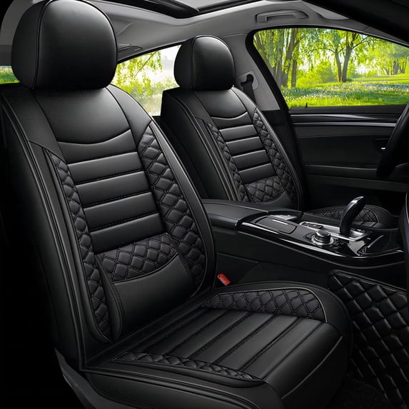 Car Seat Covers Fit for Jeep Gladiator 2020-2024: 5 Seats Faux Leather Waterproof Seat Protectors (Black) - 2 Rows