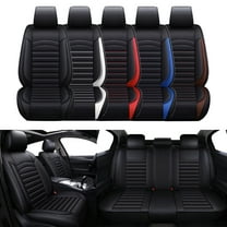 Car Seat Covers For 2000-2024 Hyundai Kona Tucson 5 Seat Deluxe PU Leather Cushion Protector Waterproof Black