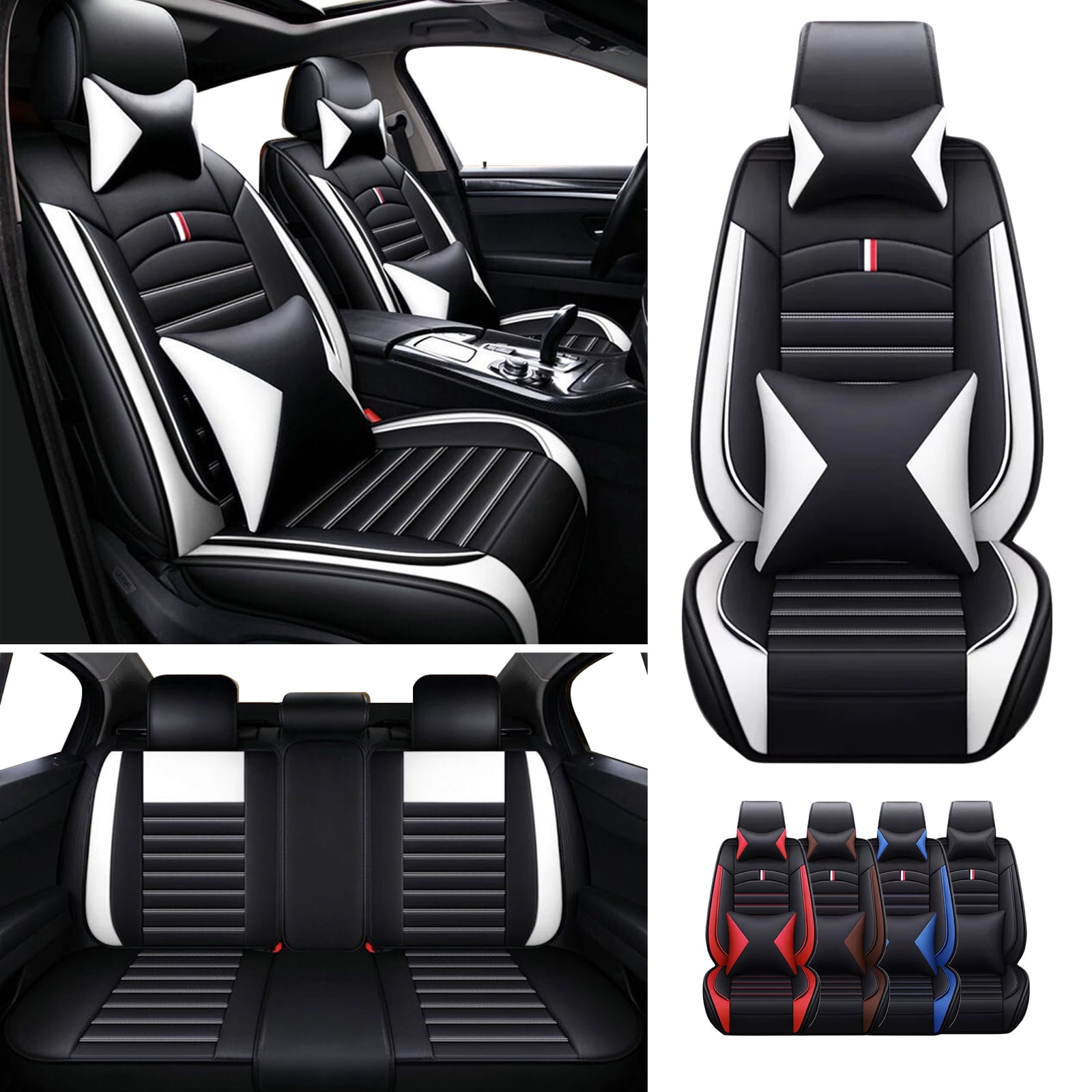 Car Seat Covers For 2000-2024 Hyundai Sonata 5 Seats Deluxe PU Leather ...