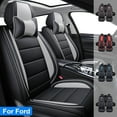 thumbnail image 1 of Car Seat Covers for Ford Focus , Premium PU Leather Auto Seat Cushions Protector with Pillow, 5 Seats Full Set for EcoSport/ Fiesta/ Focus/ Fusion Black+Gray, 1 of 14