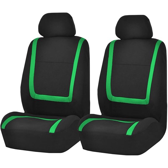 Car Seat Covers Front Set in Cloth, Car Seat Covers for Low Back Car Seats with Removable Headrest, Universal Fit, Automotive Seat Covers, Washable Car Seat Cover for SUV, Sedan, Van Green