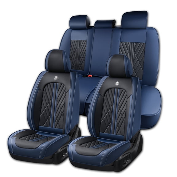 Car Seat Covers,Front and Rear, Fits Lexus Ls460 2007, Black & Blue 5 Pieces
