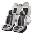 thumbnail image 1 of Car Seat Covers，Front and Rear, Fits Lincoln Mks 2015, Gray and Black 5 Pieces, 1 of 9