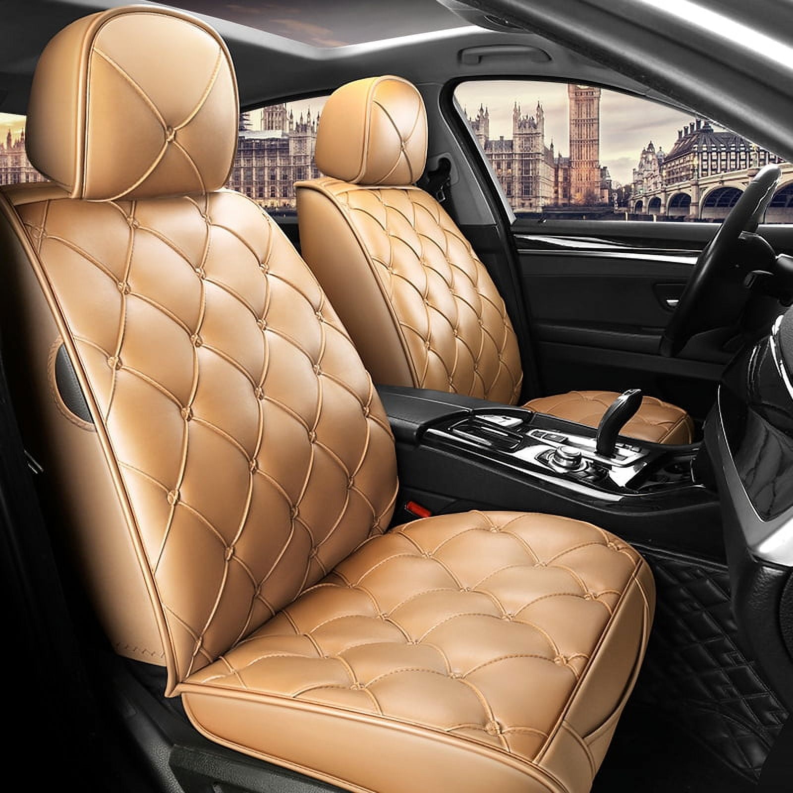 Car Seat Covers Full Coverage Soft Wear Resistant Durable Skin Friendly Man Made Leather Airbag Compatible 5 Seater Univ from Beddinginn Walmart
