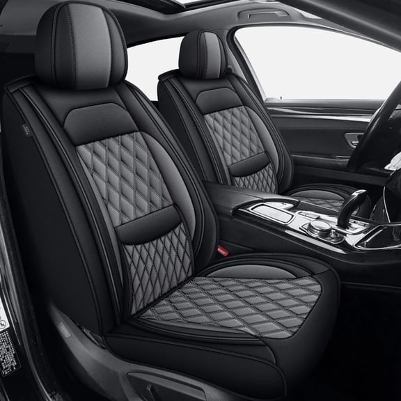 Car Seat Covers Full Set for Car Seat Covers Custom Fit for Chevy Trailblazer 2021-2026 2 Rows 5-Seat Set Faux Leather Seat Covers Waterproof Car Seat Protector (5-Seat Set, Black&Gray)