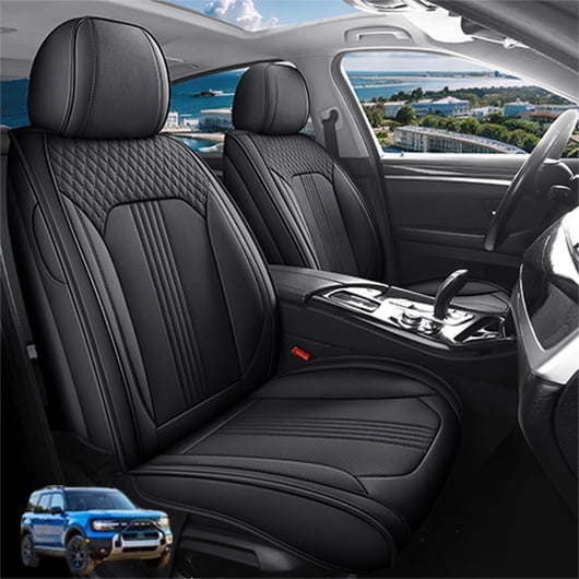 Car Seat Covers Full Set Custom Fit for Ford Bronco Sport 2021-2026 - Premium Faux Leather Auto Protectors with Waterproof, Breathable, Anti-Slip Car Seat Protectors (Black,Full Set)