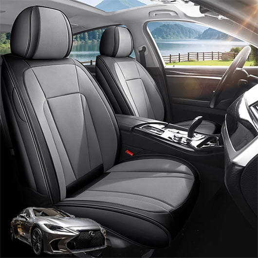 Car Seat Covers Full Set Custom Fit for Lexus ES350 2007-2026 - Premium Faux Leather Auto Protectors with Waterproof, Breathable, Anti-Slip Car Seat Protectors (BlackGray,Full Set)