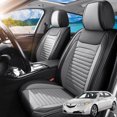 thumbnail image 1 of Car Seat Covers Full Set Fit for Acura TL 1999-2014, Premium Faux Leather Seat Protectors, Breathable, Waterproof & Anti-Slip Full Wrapping Edge Seat Covers (Black&Gray, Full Set), 1 of 7