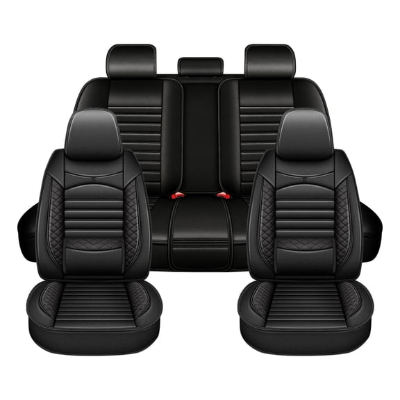 Car Seat Covers Full Set Fit for Chevrolet/Chevy HHR 2006-2011,Waterproof Stain-resistant Leather Heavy-Duty Car Seat Covers Protector Black,Full Set(2 Row 5 Seats)