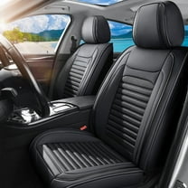 Car Seat Covers Full Set Fit for Honda CR-V 2000-2025, Premium Faux Leather Car Seat Protector,Breathable Anti-Slip Full Wrapping Edge Seat Covers(Blcak,Full Set)