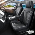 thumbnail image 1 of Car Seat Covers Full Set Fit for Lexus IS250 2006-2020, Premium Faux Leather Seat Protectors, Breathable, Waterproof & Anti-Slip Full Wrapping Edge Seat Covers (Black&White, Full Set), 1 of 6