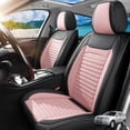 thumbnail image 1 of Car Seat Covers Full Set Fit for Mercury Mariner 2005-2011, Premium Faux Leather Seat Protectors, Breathable, Waterproof & Anti-Slip Full Wrapping Edge Seat Covers (Black&Pink, Full Set), 1 of 7